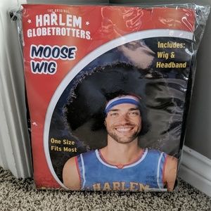 Harlem Globetrotters wig and headband
